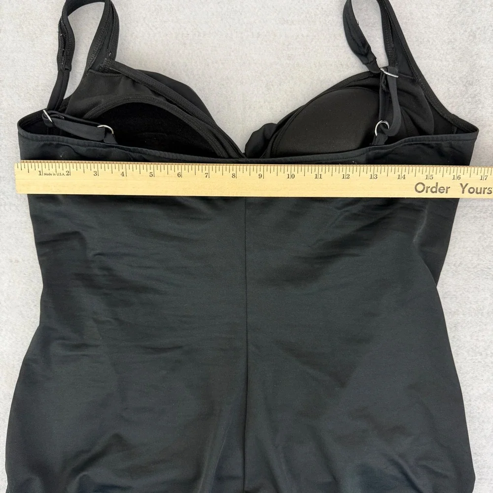 Trimshaper Swimsuit‎ Women 18 Black One Piece Ruched Tummy Control Adjustable